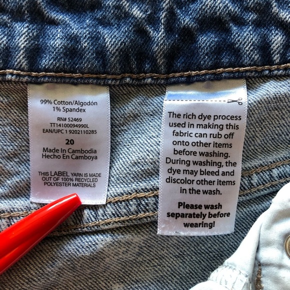 Time and Tru Women Mid-Rise Jeans Size 20 Light Wash Fringe Hem Distressed Plus - Picture 8 of 15